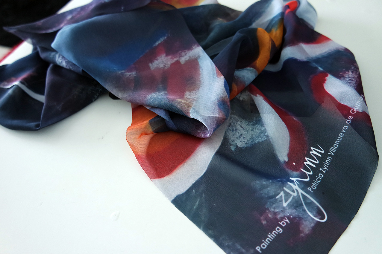 The World is my Canvas - Patricias Painting on Scarf Ati-Atihan Series