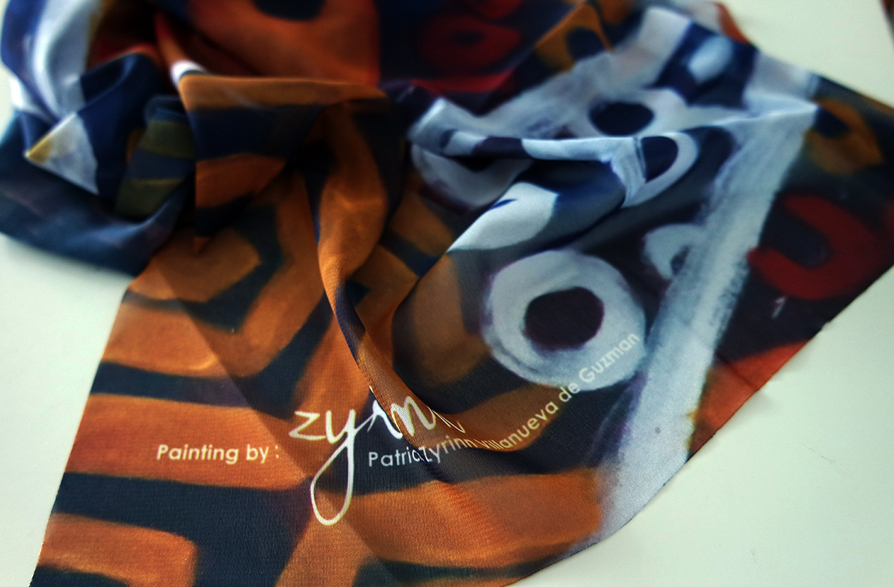 The World is my Canvas - Patricias Painting on Scarf Ati-Atihan Series