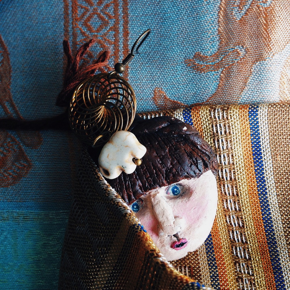 michelleflorida - Prim at Thai Primrose is my clay doll, and shes following me through all my travel journey. This is her in Thailand, borrowed all my shopping hunt includes earring, scarf, and Thai authentic fabric. Clay, finished with acrylic paint and ceramic paint. 2014.