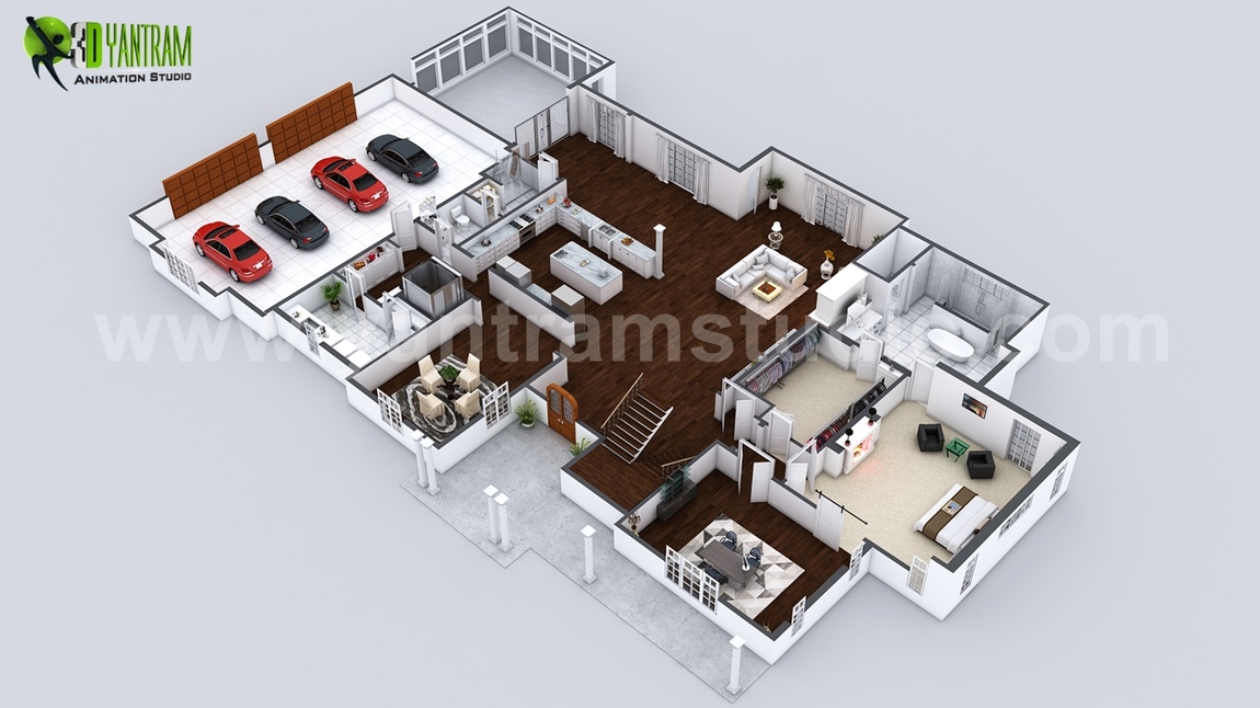 Yantram Studio - Beautiful Modern 3D Home Virtual Floor Plan Developed by Yantram Architectural Rendering Companies, London - UK